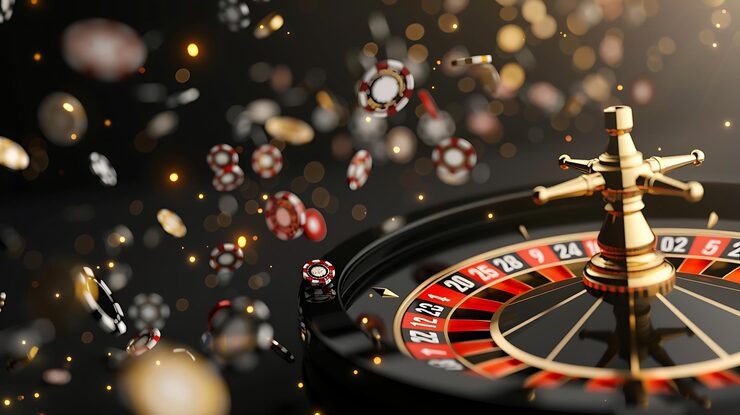 Smartphone screens showing bet77 live-dealer Roulette table and Aviator slot game interface